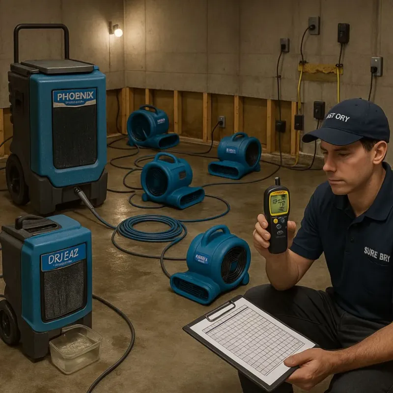 Structural Drying and Dehumidification process in Stevensville, MI